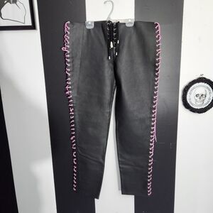 Elegant Moments Black Leather Pants